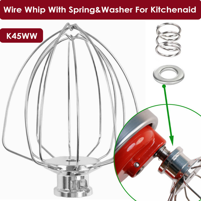 KitchenAid K45WW Drahtschneebesen-Aufsatz mit Feder und Schneebesenhalter in Silber für Kippkopf-Standmixer - Bild 1