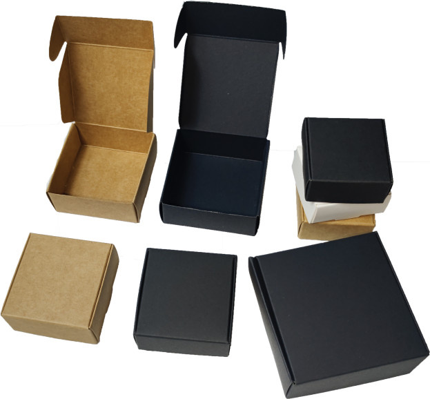 Schmuckverpackung aus Kraftpapier für Ohrringe und Geschenke in Schwarz oder Weiß - Bild 1