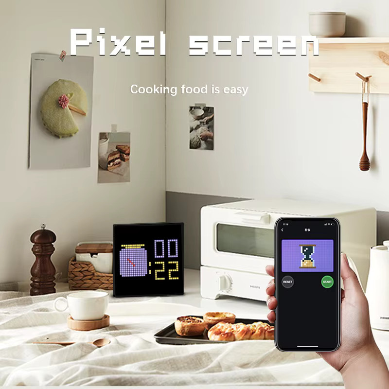 ZCMLED Programmierbarer Digitaler Bilderrahmen mit 32x32 Pixel-Display in Schwarz zur Dekoration und Werbung - Bild 5
