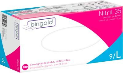 BINGOLD Nitril Einweghandschuhe Nitril 35, violettblau, 100 Stück - Bild 1