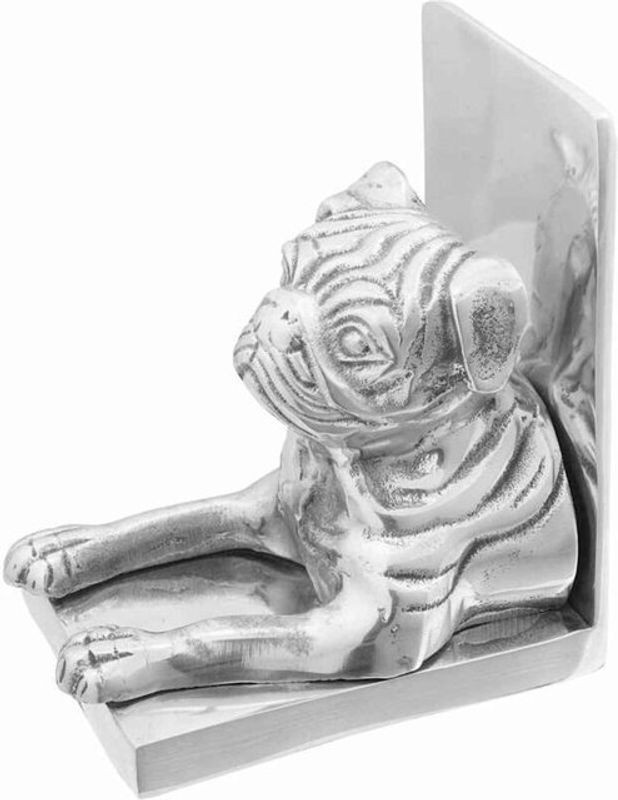 Vidaxl Buchstützen aus Metall in Silber, 2 Stück, H x B x T: 18 x 12 x 15 cm - Bild 1