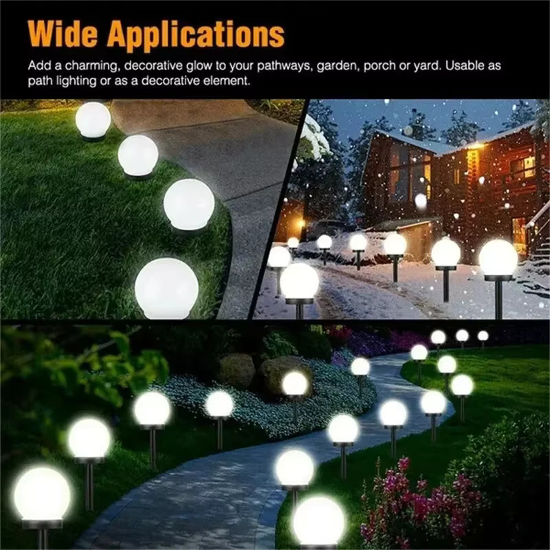 Heinast Solar LED Glühbirne Kugelform für Garten und Außenbereich, Weiß/Schwarz, Wasserdicht - Bild 2