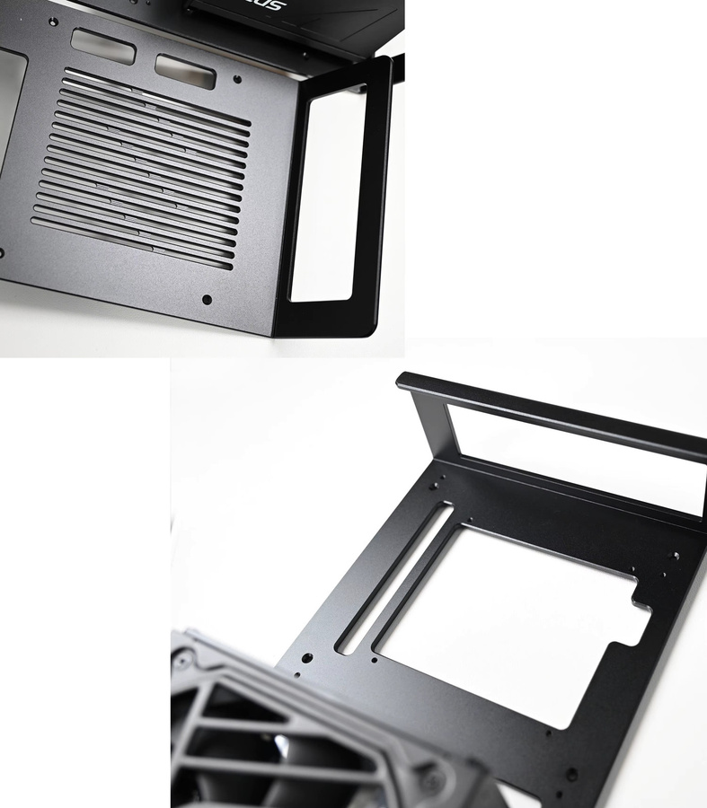XTIA XPROTO-L v2 Open Air Mini ITX Gehäuse aus Aluminium in Schwarz mit Butterfly-Rahmen und Unterstützung für SFX sowie ATX Netzteile und bis zu 358mm GPU - Bild 3