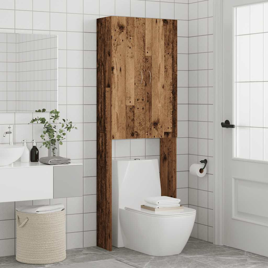 Waschmaschinenschrank VD Home Furnishing in braunem Holzlook mit hinged doors, B/T/H: 64 x 25,5 x 190 cm - Bild 4