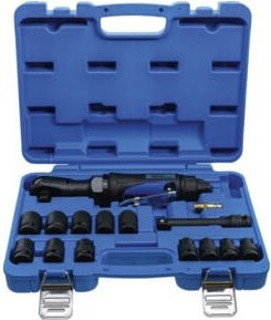 BGS Druckluft-Ratschenschrauber-Set 1/2 Zoll, 14-teilig, Blau - Bild 1