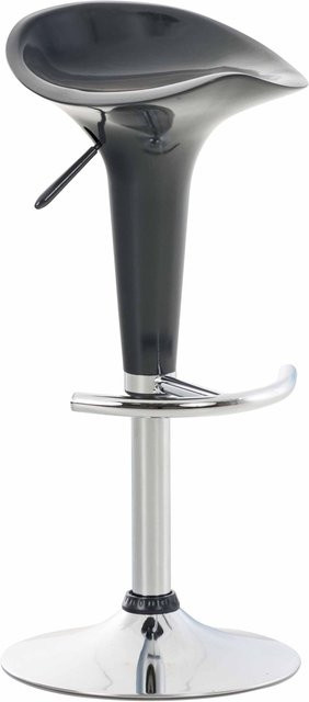 TPFLiving Barhocker Saddle in Grau mit Metallgestell in Chromoptik - Bild 1