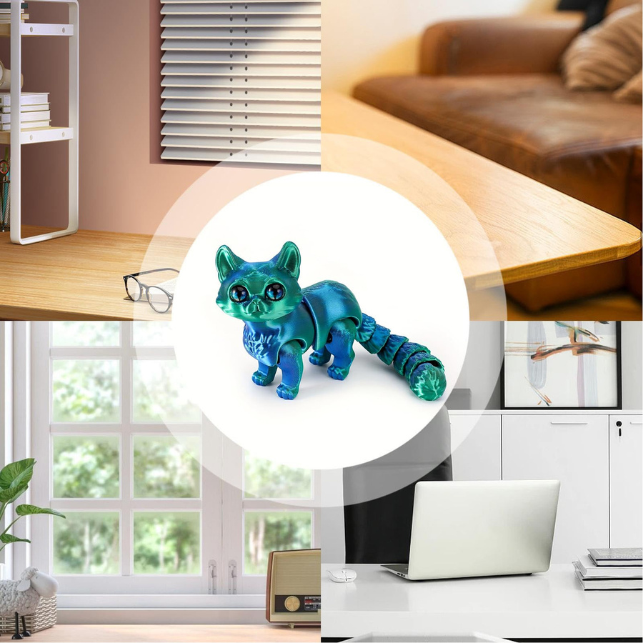 Fashnics 3D-gedruckte Katzen Ornamente aus Kunststoff bunt - Bild 2