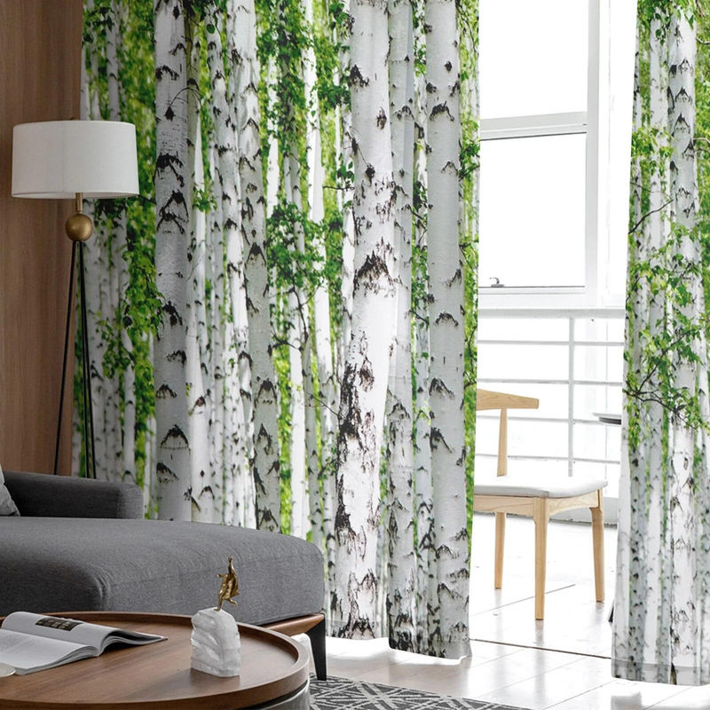 A Family Of Home Textiles Tüllvorhang Birkenwald transparent, 2er-Set, B: 135 cm, H: 114 cm - Bild 3