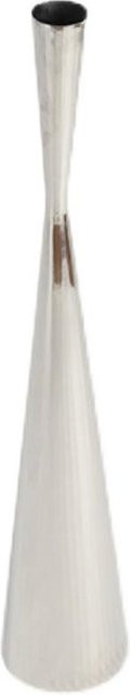 Silberne Metallvase in schlanker Taille-Form für deine Dekoration und dein Candlelight Dinner, Höhe: 13,0 cm, Breite: 13,0 cm, Tiefe: 68,0 cm - Bild 1