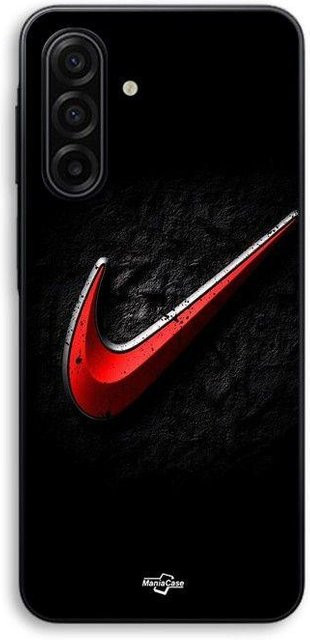Maniacase Schutzhülle für Samsung Galaxy A56 mit Nike Logo in Rot auf schwarzem Hintergrund - Bild 1