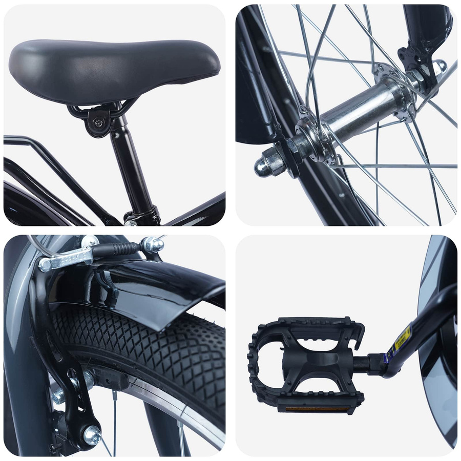 vidaXL Kinderfahrrad 18 Zoll Schwarz für 5-7 Jahre Alt - Bild 3