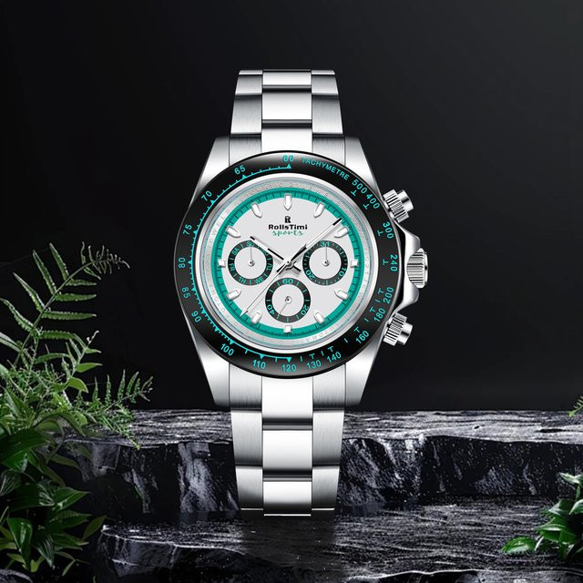 Rollstimi Chronograph, Automatik, Edelstahl, Schwarz, Herren - Bild 1