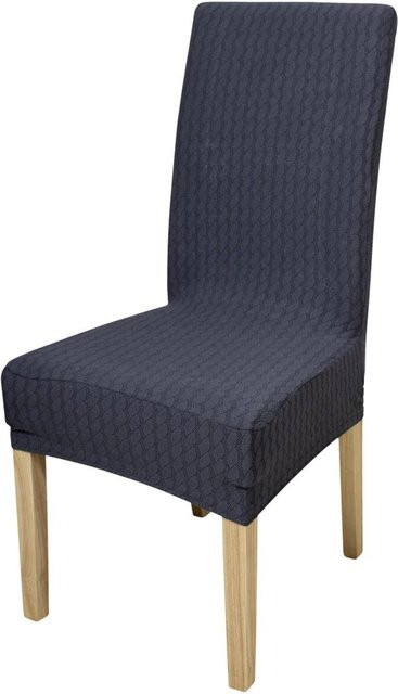 Stuhlhusse Home Edition für Esszimmerstühle aus Baumwolle in Anthrazit, B/H/L: 45 x 65 x 40 cm - Bild 1