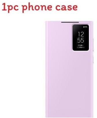 Samsung Galaxy S23 Ultra Klapp-Leder-Portemonnaie-Handyhülle mit Smart Window in Pink, Purple und White - Bild 1