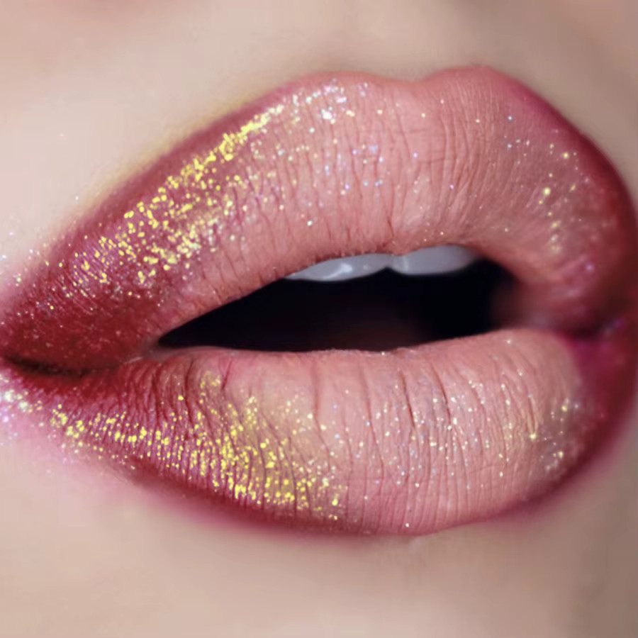 KAFURUX Glitzer-Lippenstift, rote Rose, glänzend - Bild 2