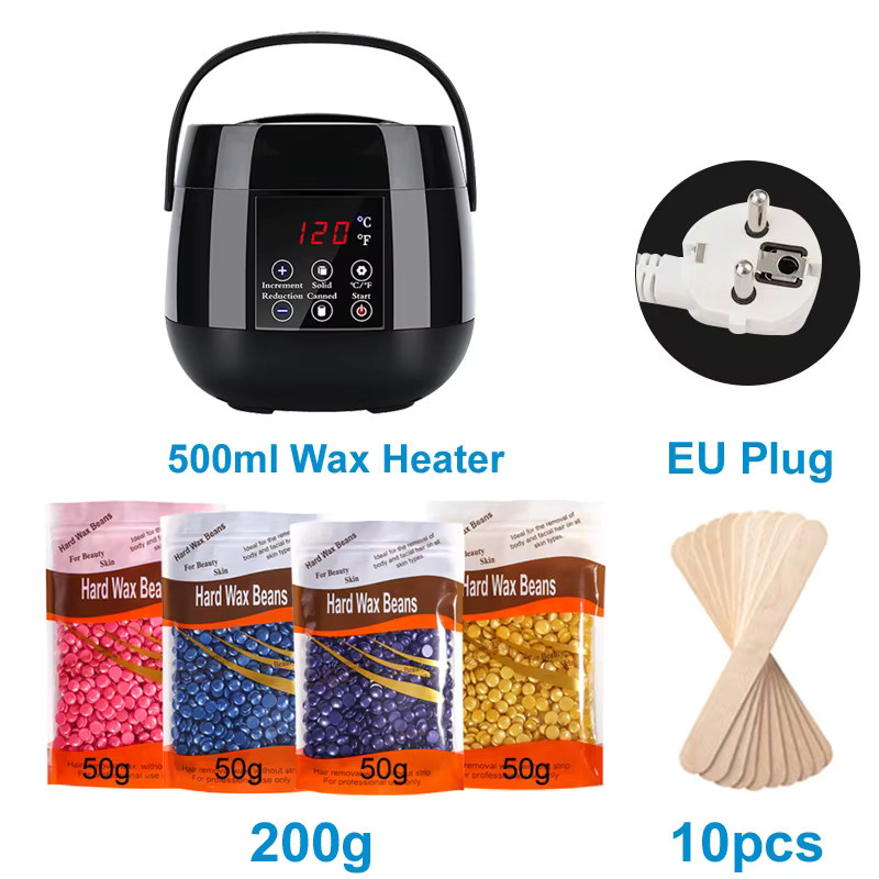 XMSJ Wachserhitzer-Set zur Körperhaarentfernung, Unisex, schwarz-weiß - Bild 2