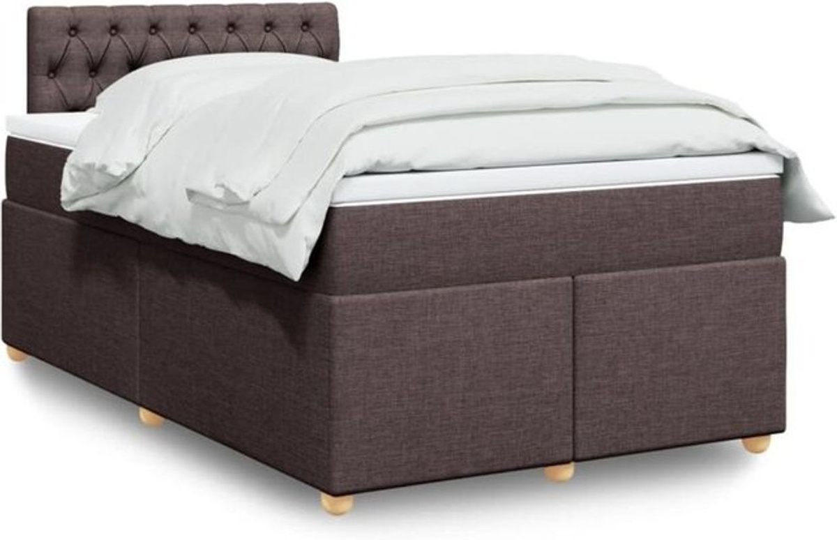 vidaxl Boxspringbett mit Matratze aus Stoff in Braun, B/T/H: 190 x 120 x 100,5 cm - Bild 1
