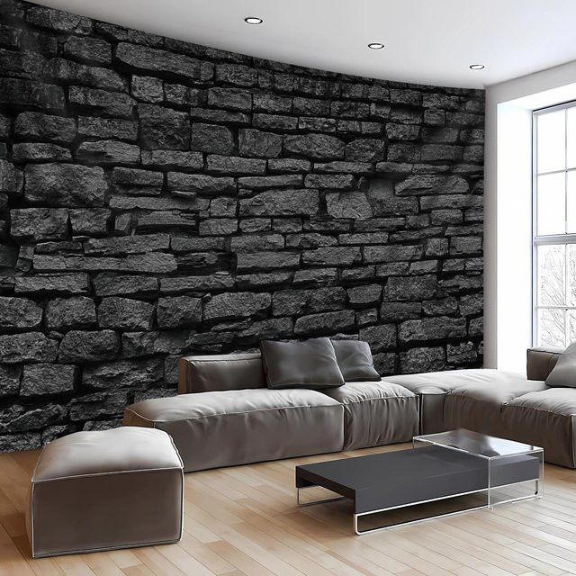 JMG Household Supplies Tapete in Dunkelgrau mit moderner Steinwand-Optik, Breite: 150 cm, Höhe: 300 cm - Bild 1