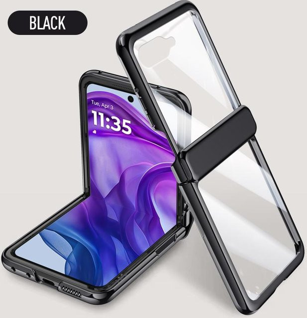 Motorola MOTO Razr 50 / 50 Ultra Schutzhülle mit 360 Grad Rundumschutz und gehärtetem Frontfilm in Transparent - Bild 1
