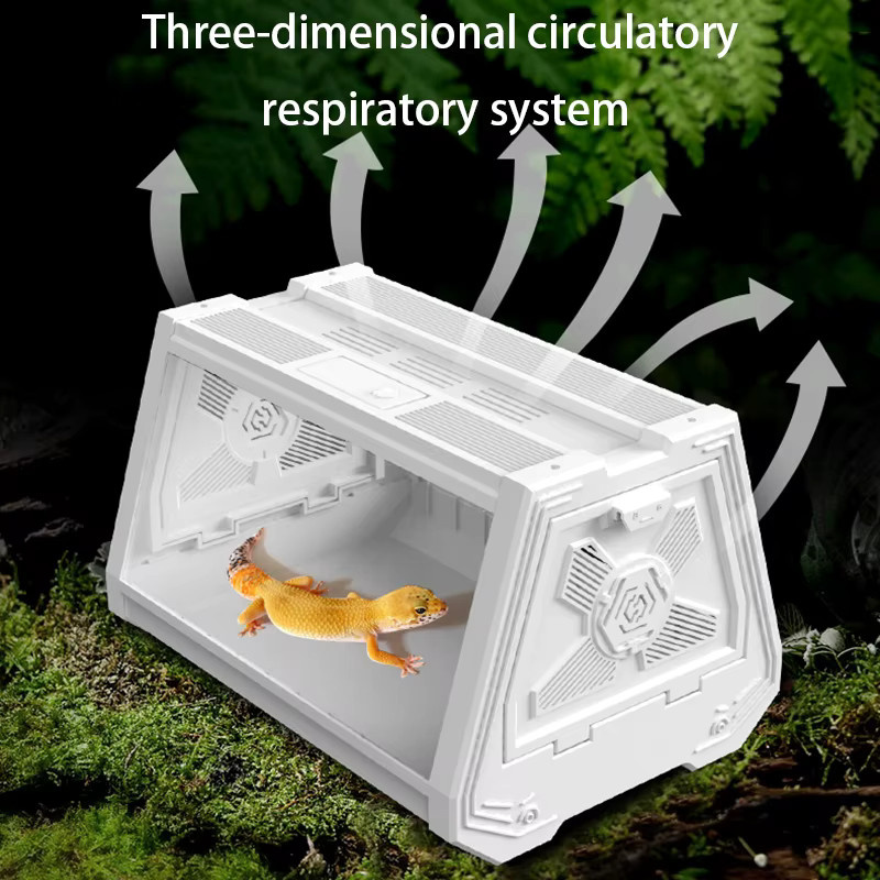 Miflame Reptilien-Terrarium Desktop als ökologische Zuchtbox für Geckos und Schlangenfrosch in Schwarz und Weiß - Bild 5