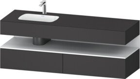 Duravit Einbauwaschtisch-Möbel-Set Qatego in Schwarz, B/T/H: 160 x 50 x 60 cm - Bild 1