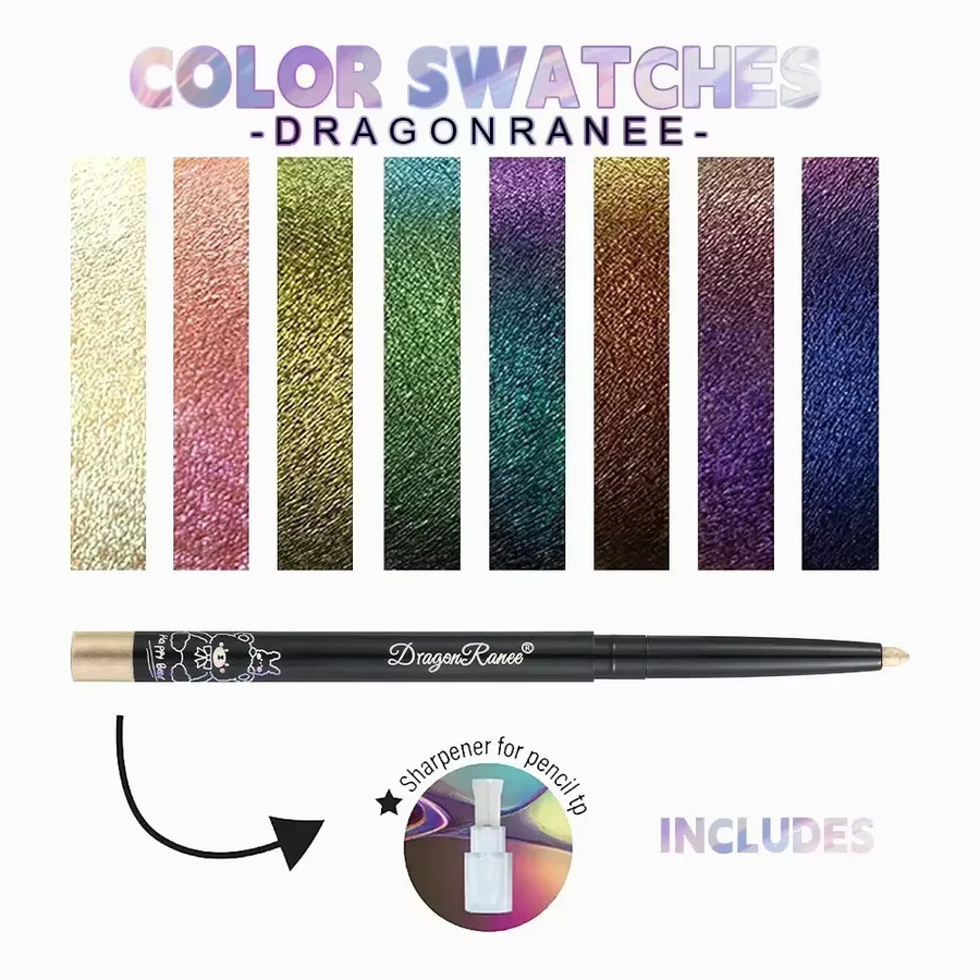 Glitzer Aurora Eyeliner Pen Multi Chrome, Seidenraupengrün Lila, glänzend - Bild 4