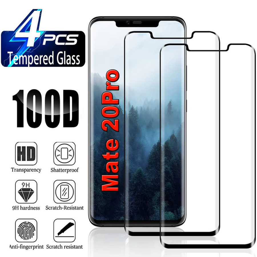 Huawei Mate 20 Pro Schutzfolie aus gehärtetem Glas, 9H Härtegrad, transparent, vierseitig geklebt, gebogenes Design - Bild 1