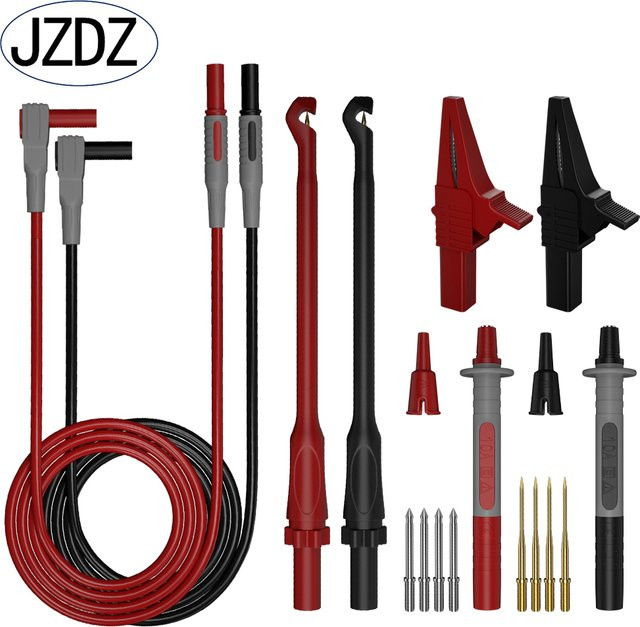 Jzdz Multimeter-Testleitungen Kit mit Krokodilklemmen und Durchdringungsspitzen in Rot - Bild 1