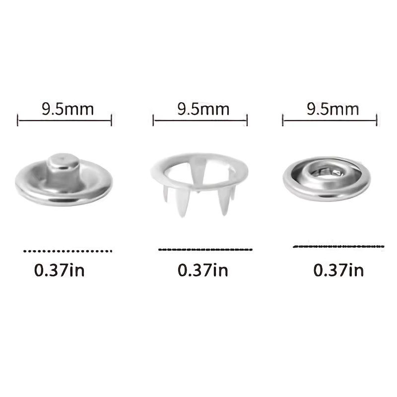 Druckknopf-Set mit Handdruckzange und Metall-Druckknöpfen in einer transparenten Box zum Nähen und Basteln - Bild 2