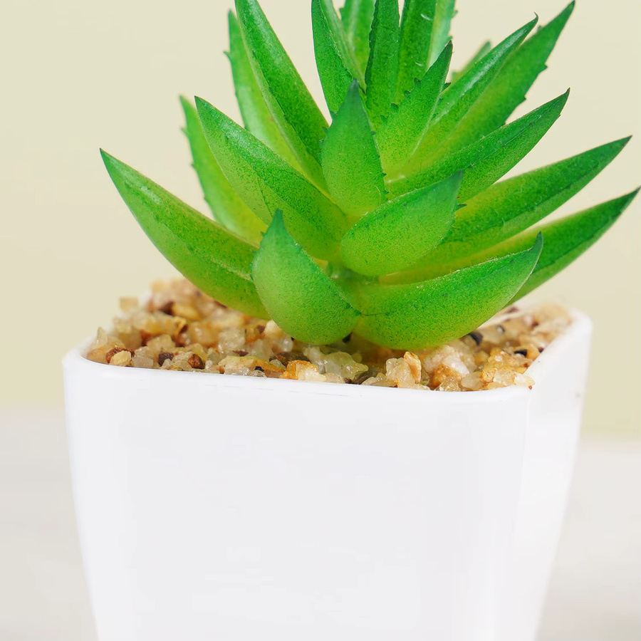 Uflower Mini künstliche Sukkulenten als Bonsai-Pflanze in Grün für die Desktop-Dekoration im Büro oder Garten - Bild 2