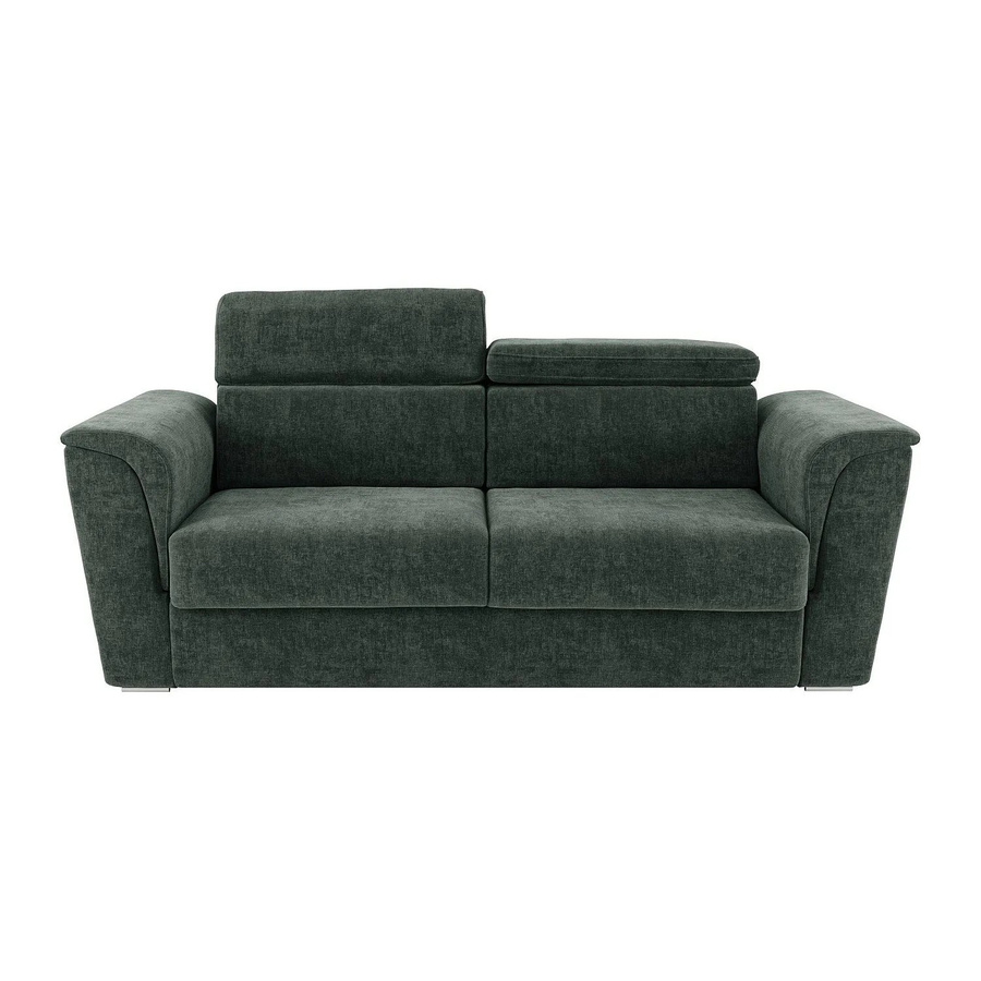 Vente-unique Schlafsofa Rizora in Grün mit verstellbarer Kopfstütze und Stoffbezug, Breite: 210 cm - Bild 2