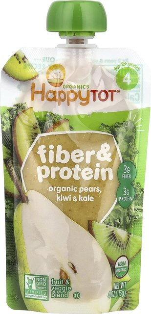 Happy Family Organics Happy Tot Bio Birne Kiwi & Grünkohl Stufe 4 113 g - Bild 1