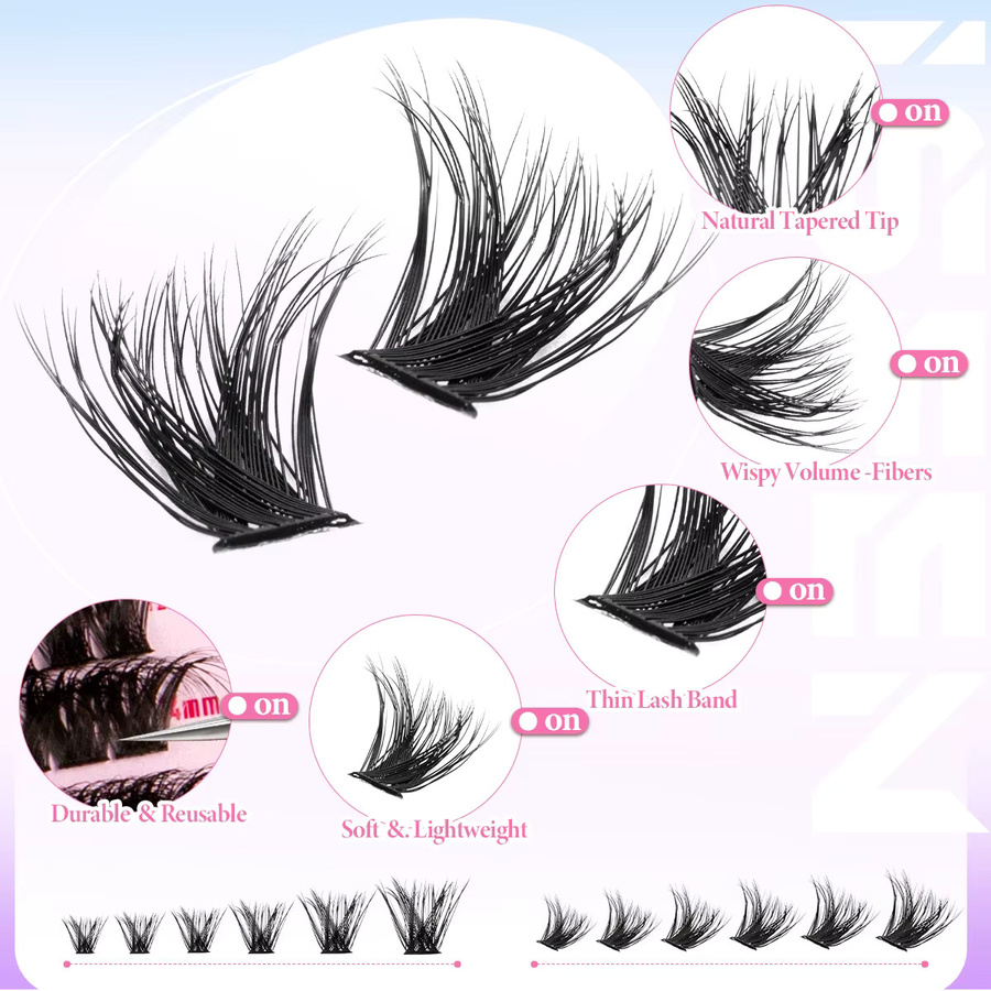 SEXYSHEEP Wimpern-Cluster-Set mit Spikes, Black, Unisex - Bild 2