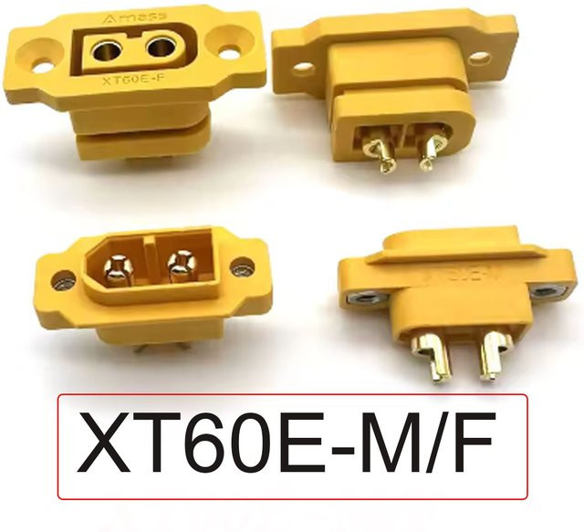 Amass XT60E-M Montierbare XT60 Stecker Set in Gelb für Racing Modelle und Multicopter, 10 Stück - Bild 1