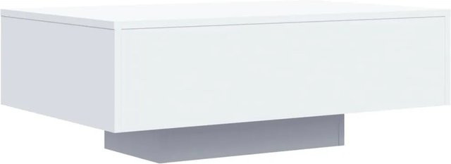 vidaXL Couchtisch mit LED-Leuchten in Weiß, modern und glänzend, B/T/H: 85 x 55 x 31 cm - Bild 2