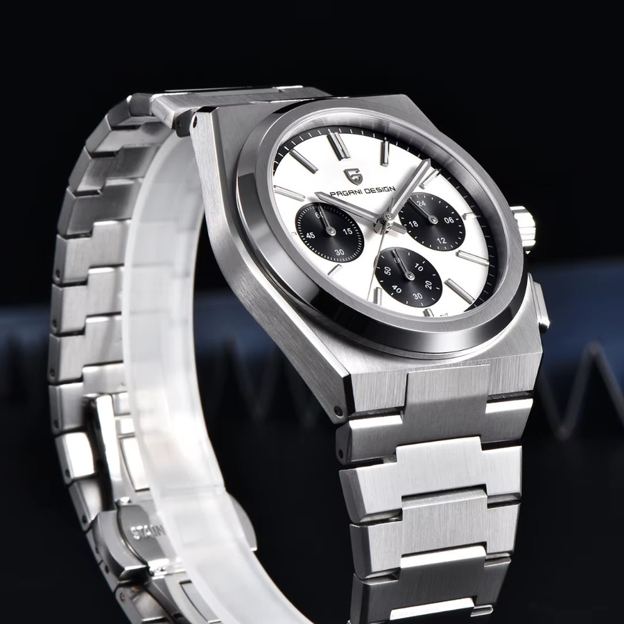 PAGANI DESIGN Chronograph, Quarz, Edelstahl, Schwarz, Herren - Bild 4