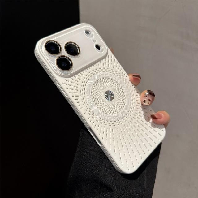 Magnetische iPhone Handyhülle mit Wärmeableitung und Linsenschutz für iPhone 12 bis iPhone 17 Pro Max in Weiß - Bild 1