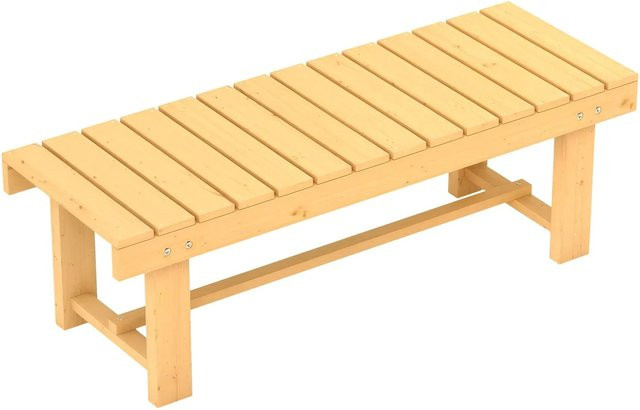 Outsunny Gartenbank 2-Sitzer aus Tannenholz in Naturholz Braun, B/T/H: 110 x 38 x 35 cm - Bild 1