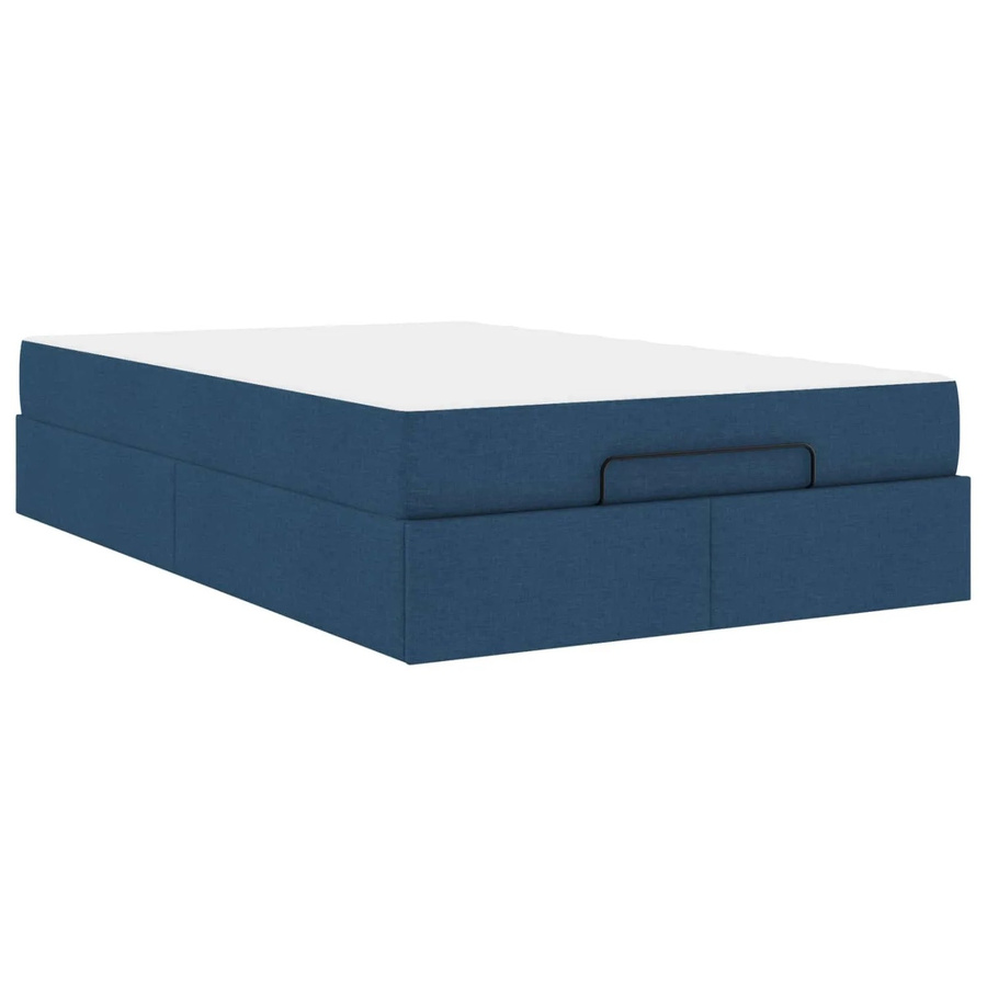 vidaXL Bettgestell mit Matratze aus Stoff in Blau, 2-teiliges Set mit Schubladen, B/T: 120 x 200 cm - Bild 2