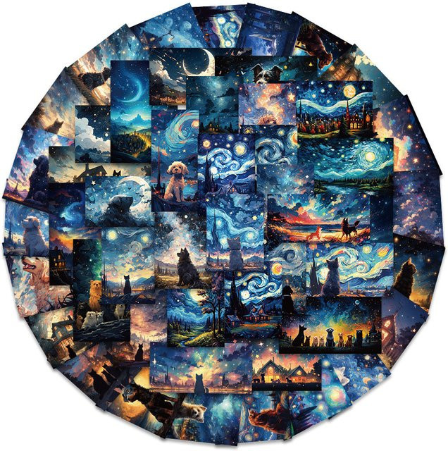 50-teiliges Set wasserfeste Sternenhimmel-Aufkleber in Multicolour von Sticker Story Store für DIY Dekoration von Laptops, Notizbüchern und Tassen - Bild 1