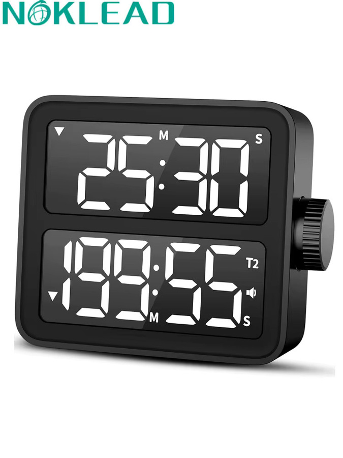 NOKLEAD Elektronischer Timer-Knopf mit LCD-Digitalanzeige in Schwarz für Küche, Arbeit und Fitness - Bild 7