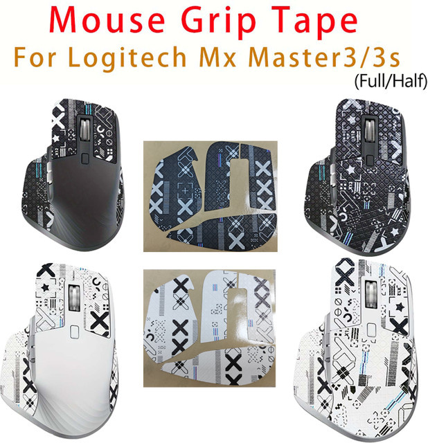 Logitech MX Master 3s Maus-Griffband in Schwarz mit Eidechsenhaut-Optik, rutschfest und schweißabsorbierend - Bild 1