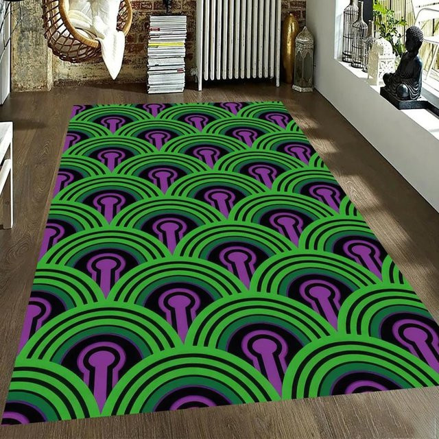 BC-Warm Home Moderner Teppich The Shining Honey Rug mit geometrischem Aufdruck, gelb mehrfarbig, rutschfest und waschbar, B/T: 60 x 40 cm - Bild 1