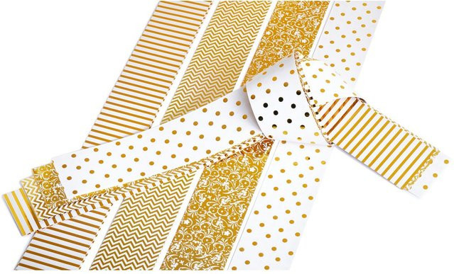 Glänzende Papierstreifen Golden Glamour von Gebrüder Bertels in Gold, Breite: 1,5 cm - Bild 1
