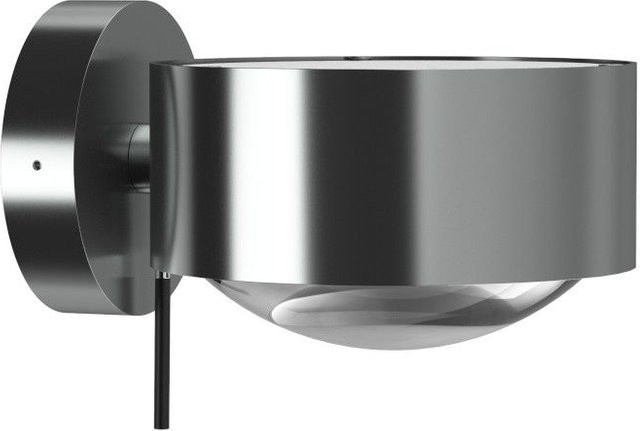Top Light Puk Maxx Wall LED-Wandleuchte in Chrom matt mit Glaslinse in Transparent und warmweißem Licht (2700K) - Bild 1