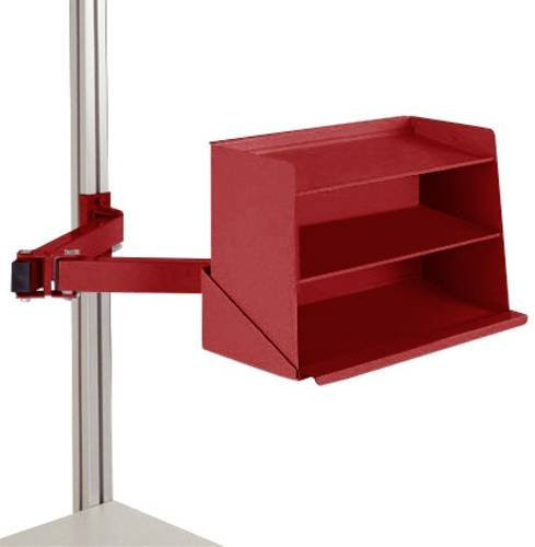 Manuflex ZB8248.3003 Sichtboxen-Regal-Halter-Element für CANTOLAB und ALU mit Doppelgelenk, Farbe: Rot, B/T/H: 43,5 x 16,5 x 12,0 cm - Bild 1