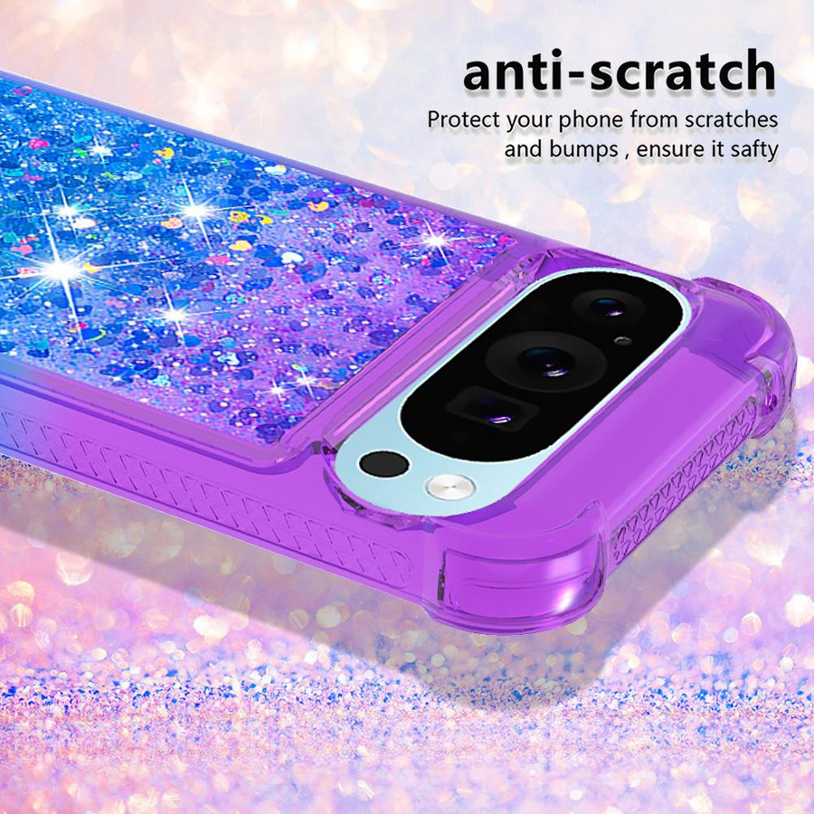 Bling Flüssig Farbe Glitzer Schutzhülle für Google Pixel 10 9 8 Pro XL 7a in Grün Multicolour - Bild 3