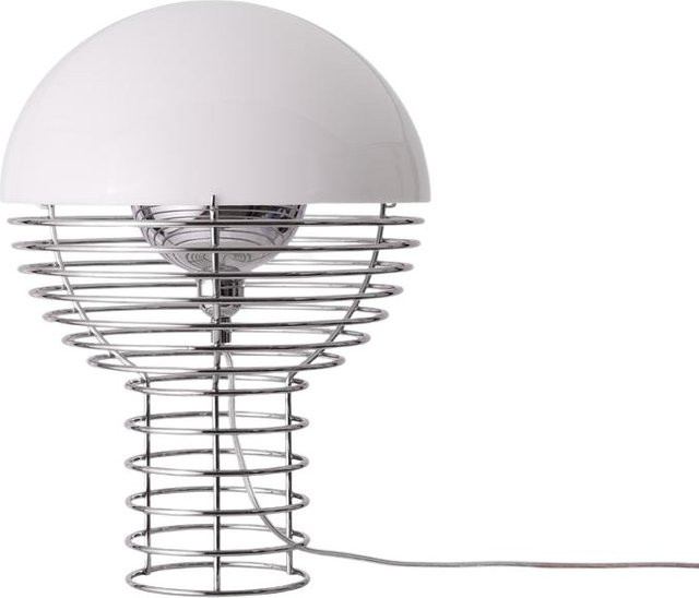 Verpan Wire Tischleuchte in Weiß mit Design-Kugel aus Metall und Kunststoff für warmweißes Licht (E14) - Bild 1