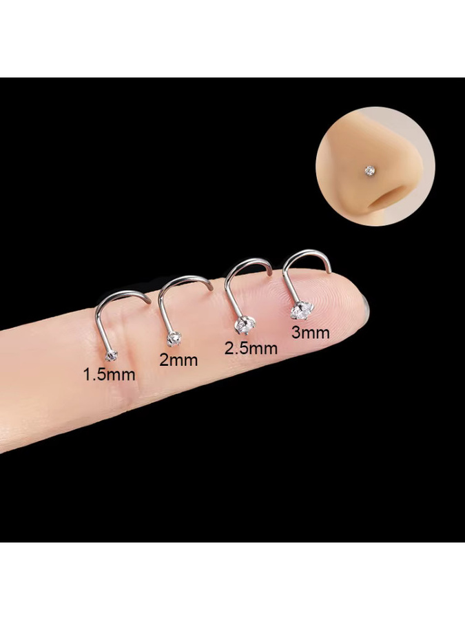 mling Nasenstecker Titan, Diamant, Zirkonia - Bild 3
