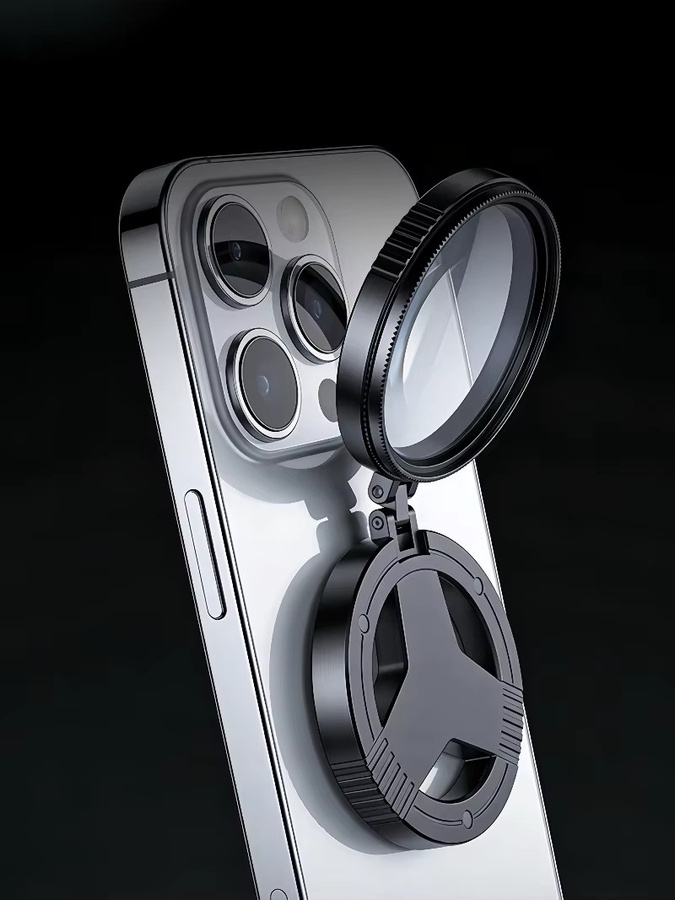 Magnetische Handy-CPL-Linse mit Antireflexions-Polarisationsfilter und optischer Beschichtung für HD-Sternenlicht-Nachtfotografie in Schwarz - Bild 1